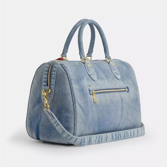 ‼️last 3‼️NWT！Coach Rowan Large Satchel In Loved Denim（CDY75）fast shipping - Picture 8 of 13